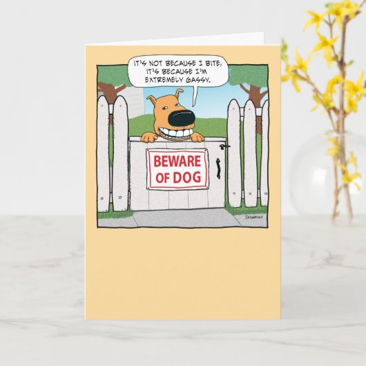 Funny Gassy Farty Dog Birthday Karte (Gelbe Blume)