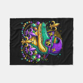 Funny Gator Mardi Gras Fleecedecke (Vorderseite (Horizontal))