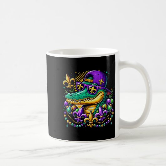 Funny Gator Mardi Gras Kaffeetasse (Rechts)