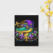 Funny Gator Mardi Gras  Karte (Gelbe Blume)