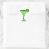 Funny Gator Schwimmen in Margarita Glass Quadratischer Aufkleber (Tasche)