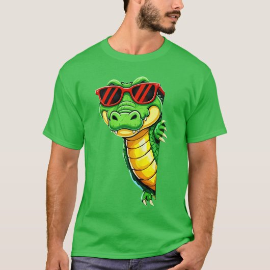 Funny Gator with Sunglasses Lovers for Men Women G T-Shirt (Vorderseite)