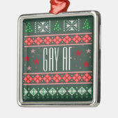Funny Gay AF Christmas LGBTQ+ Ornament Aus Metall (Links)