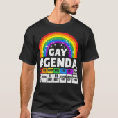 Funny Gay Agenda Rainbow LGBTQ Lesbischer Gay Prid T-Shirt (Vorderseite)