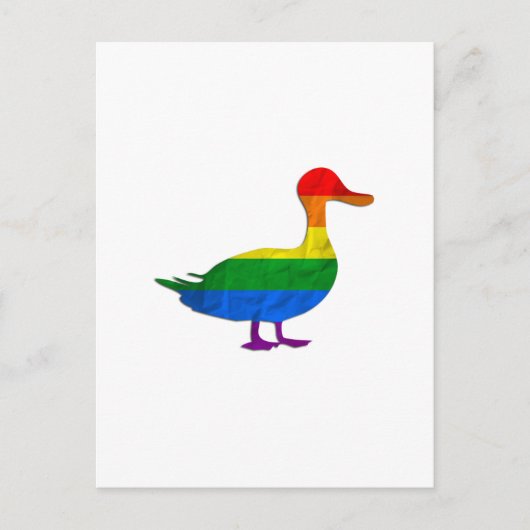 Funny Gay and Lesbian Pride Duck, Quack Quack Postkarte (Vorderseite)