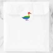 Funny Gay and Lesbian Pride Duck, Quack Quack Runder Aufkleber (Tasche)