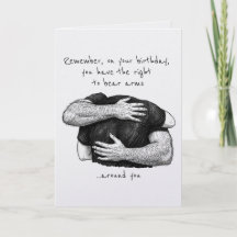Funny Gay Bear Arms Pun Couple Birthday Card