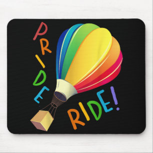 Funny Gay Pride Hot Air Ballon Rainbow Ride Gays Mousepad