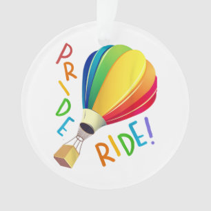 Funny Gay Pride Hot Air Ballon Rainbow Ride Gays Ornament