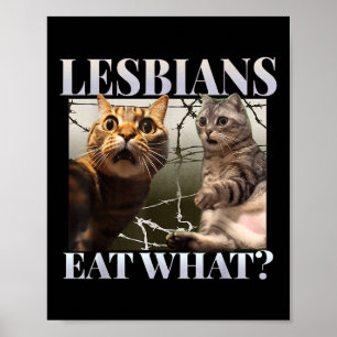 Funny Gay Pride Lesbians essen was Que Lgbtq Blac Poster