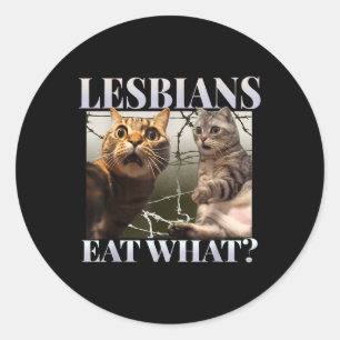 Funny Gay Pride Lesbians essen was Que Lgbtq Blac Runder Aufkleber
