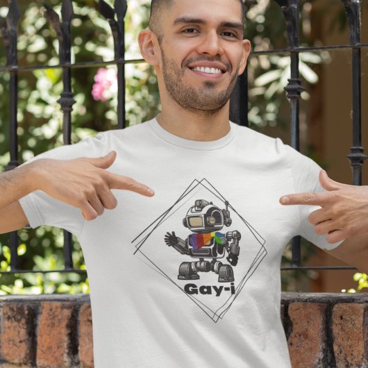 Funny Gay Pride Rainbow AI Robot T-Shirt