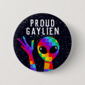 Funny GAYLIEN LGBT Gay Pride Button (Vorderseite)