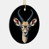 Funny Gazelle Gesicht für Safari und Brillenliebha Keramik Ornament (Rechts)