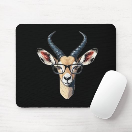 Funny Gazelle Gesicht für Safari und Brillenliebha Mousepad (Mit Mouse)