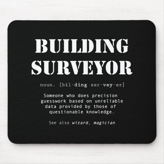 Funny Gebäude Surveyor Dictionary Gift Mousepad (Vorne)