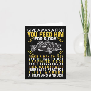 Funny geben einem Mann ein Fisch Fischer Zitat Fis Karte