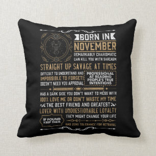 Funny Geboren im November Geburtstag Scorpio Zodia Kissen