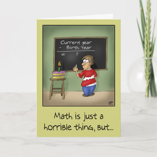 Funny Geburtstagskarten: Geburtstagsmathe Karte (Vorderseite)