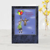 Funny Geburtstagskarten: Sky Squatting Karte (Gelbe Blume)