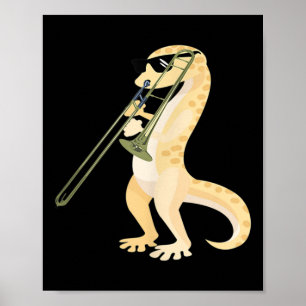 Funny Gecko, die sich die Schwänze anziehen, die T Poster