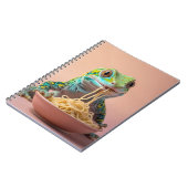 Funny Gecko Eating Spaghetti Notizblock (Linke Seite)