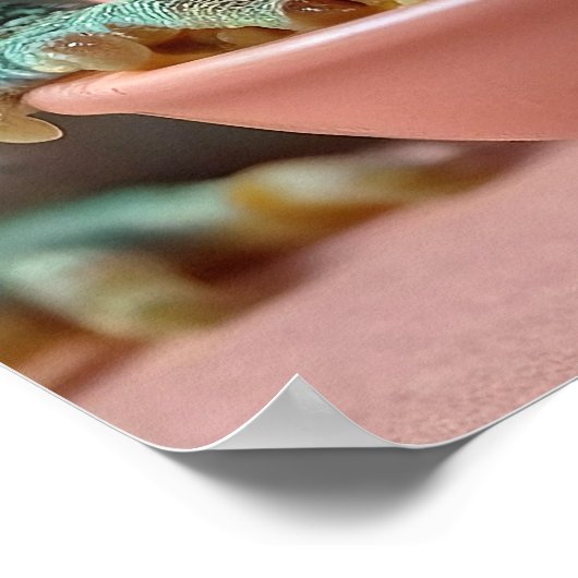 Funny Gecko Eating Spaghetti Poster (Ecke)