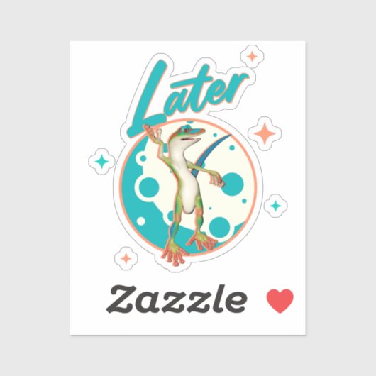 Funny Gecko Spater Aufkleber (Blatt)