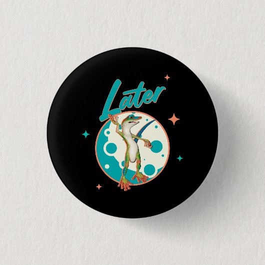 Funny Gecko Spater Button (Vorderseite)