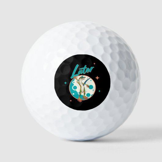 Funny Gecko Spater Golfball (Vorderseite)