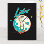 Funny Gecko Spater Karte (Gelbe Blume)