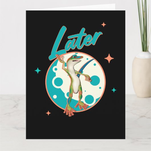 Funny Gecko Spater Karte (Vorderseite)