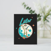 Funny Gecko Spater Postkarte (Stehend Vorderseite)