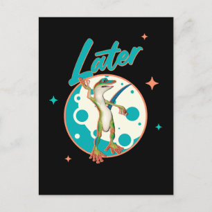 Funny Gecko Spater Postkarte