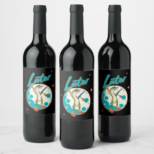 Funny Gecko Spater Weinetikett (Flaschen)