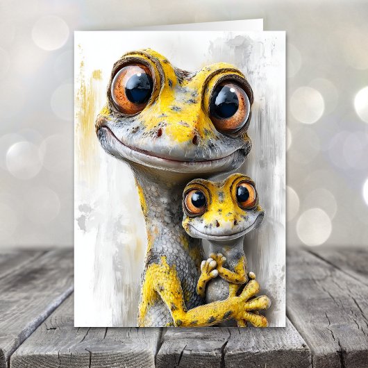 Funny Geckos Father's Day Feiertagskarte