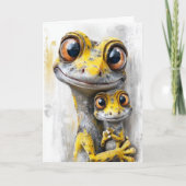Funny Geckos Father's Day Feiertagskarte (Vorderseite)