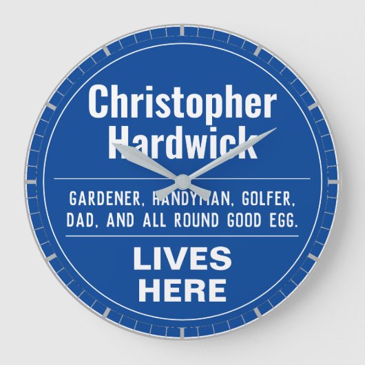 Funny Gedenkstätte Wall Plaque Große Wanduhr (Vorderseite)