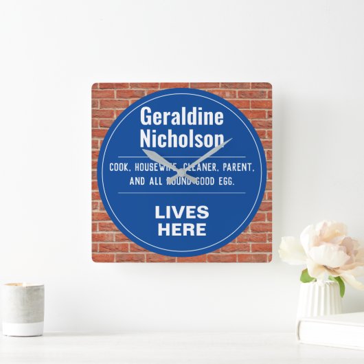 Funny Gedenkstätte Wall Plaque Quadratische Wanduhr (Zuhause)