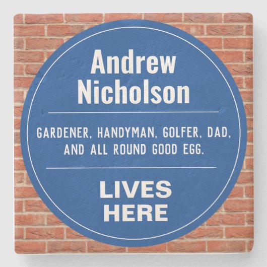 Funny Gedenkstätte Wall Plaque Steinuntersetzer (Vorderseite)