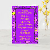 Funny Gedicht Best Mothers Day Card Karte (Gelbe Blume)