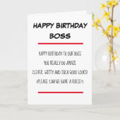 Funny Gedicht Boss Happy Birthday Karte (Gelbe Blume)