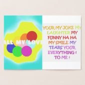 Funny Gedicht Liebe mit Kunstdesign für jeden Folienkarte (Innenseite)