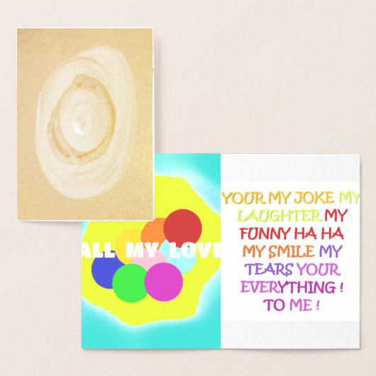 Funny Gedicht Liebe mit Kunstdesign für jeden Folienkarte (Anzeige)