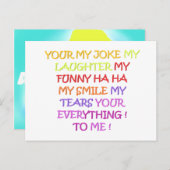 Funny Gedicht Liebe mit Kunstdesign für jeden Postkarte (Vorne/Hinten)