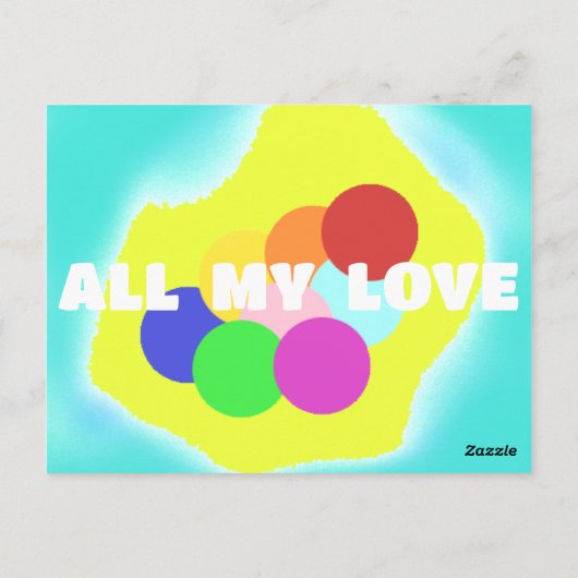 Funny Gedicht Liebe mit Kunstdesign für jeden Postkarte (Rückseite)