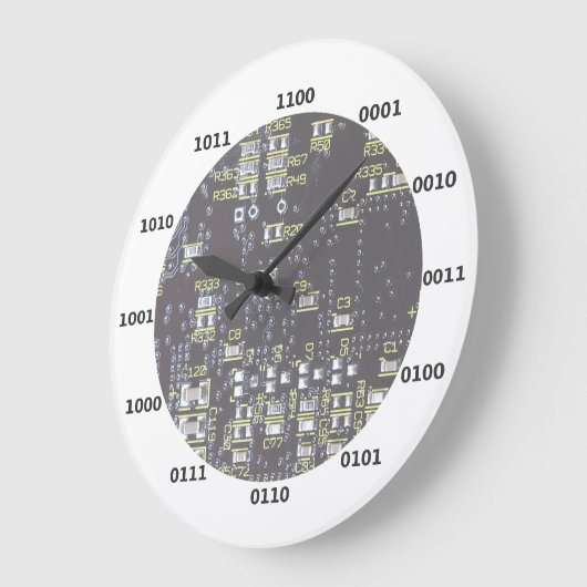 Funny Geek Binary Clock mit Circuit Board Effekt Große Wanduhr (Winkel)