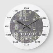 Funny Geek Binary Clock mit Circuit Board Effekt Große Wanduhr (Vorderseite)