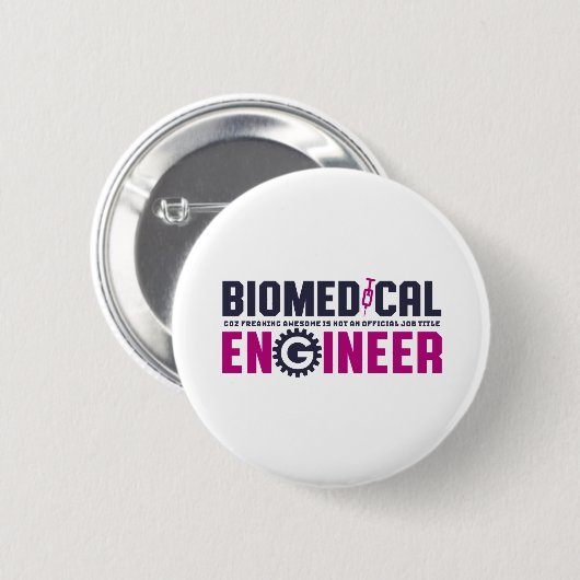 Funny Geek Engineer Biomedizin Major Button (Vorne & Hinten)