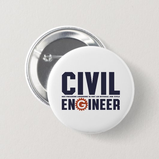 Funny Geek Engineer Spaß Zivil Engineering Job Button (Vorne & Hinten)